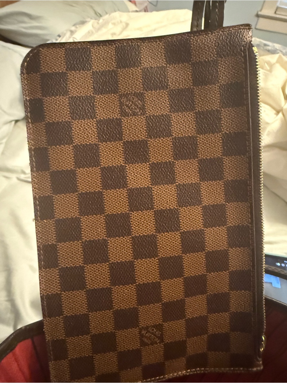Louis Vuitton Brown Damier Ebene Tote with Dark Trim - Picture 7 of 10
